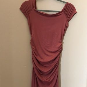 Women’s Ruched Maxi Maternity Dress w/ Side Slits